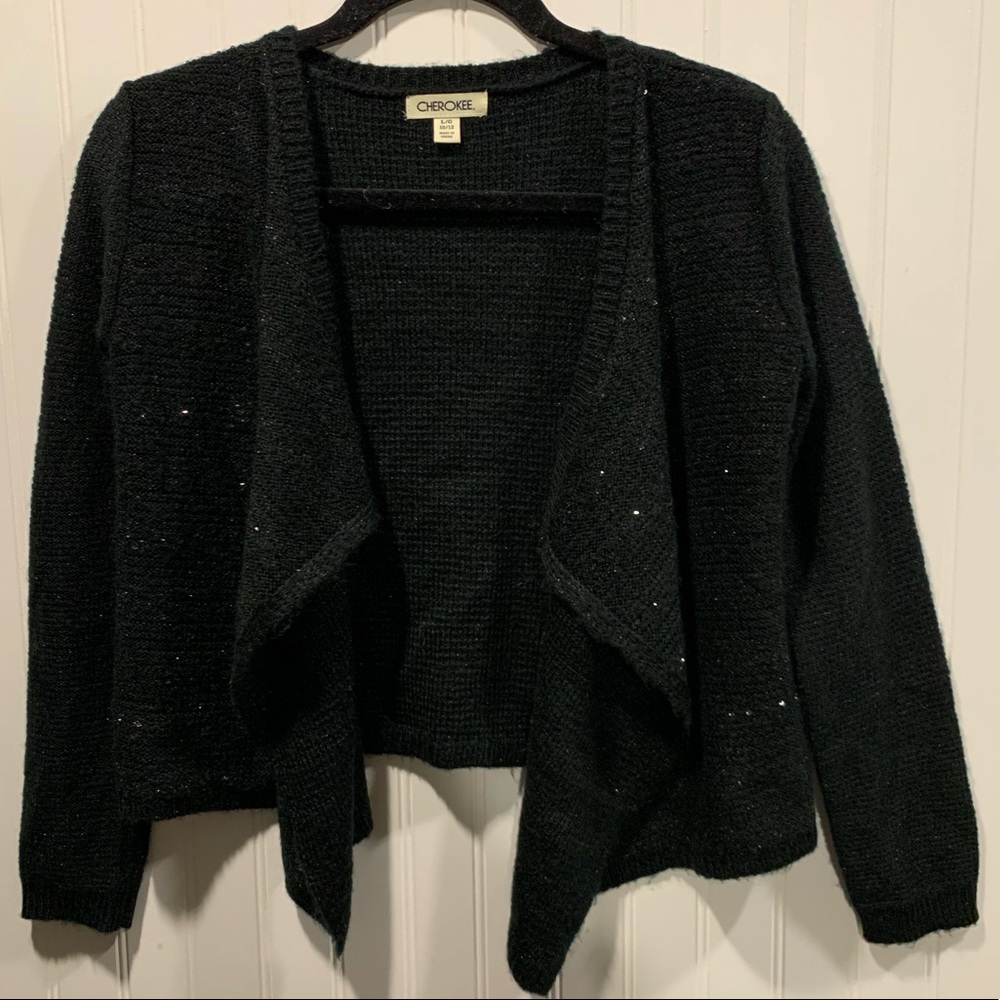 Cherokee Sparkly Ruffled Cardigan Large